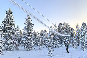 Jim dropping snow from antenna