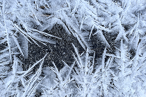 Closeup of ice crystals