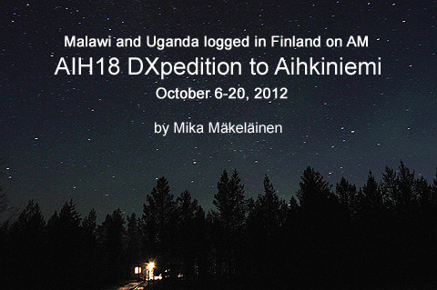 AIH18 DXpedition to Aihkiniemie, October 6-20, 2012, by Mika Mäkeläinen